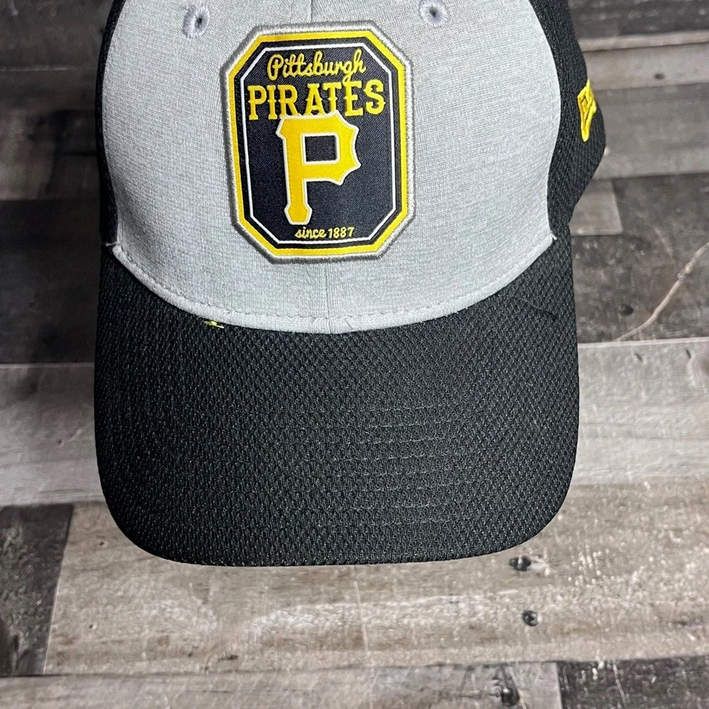 New Era Pittsburgh Pirates MLB Hat Grey Black Mesh Adjustable Baseball Cap